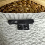 Vince Jacquard Pullover Sweatshirt 3/4 Sleeve Textured Cotton Blend White Size L Photo 10