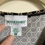 Motherhood 🌞 Maternity Black & Tan Geometric Print Short Sleeve Midi Dress #O Photo 1