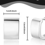 Chunky 925 Silver Square Hoop Earrings Photo 4