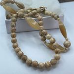Vintage beige Jasper 28” necklace. Tan Photo 2