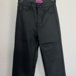 Edikted  Luna Faux Leather Flare Jeans in Black XS Photo 3