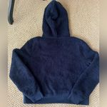 Banana Republic Women’s Crop Fuzzy Sweatshirt Hoodie in Navy Size S Photo 4