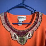 Joseph A  Medium  Orange Embellished Women's Top Quarter Length Embroidered Bead Photo 1