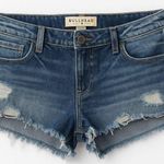 Bullhead Slouchy Jean Shorts Size 9 Frayed Hem Distressed Cutoff High Rise Denim Blue Photo 0