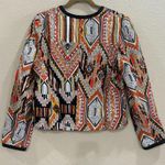 Trina Turk  Womens Silk Blazer Tribal Diamond Moderna Sz 10 Southwestern Boho EUC Photo 2