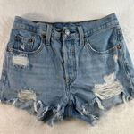 Levi's Levi’s 501 Sz 25 Shorts Cut Off Jean Button Front Mid Rise Distress Boho Grange Photo 2