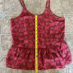 Arizona Jeans Pink Arizona Jean Co Tank Top Patterned Button Peplum Sheer Photo 6