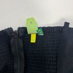 Farm Rio NWOT  Linen Blend Black One Shoulder Bow Smocked Wrap Maxi Dress Sz M Photo 9