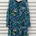 Anthropologie  Chloe Oliver Parterre Swing Dress Women's XS Blue Tropical Boho Photo 3