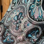 Valerie Stevens  Silk Paisley Print Beaded Midi Dress Size 10 Photo 6