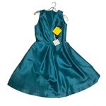 Alfred Sung NWT Niagara Teal Blue Peacock Sample Cocktail Dress Taffeta New Photo 6