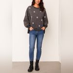 Bluevelvet Acid Wash Sequins‎ Stars Slouchy Pullover Sweatshirt Size Small Black Photo 8