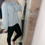 Sundays  wearesundays Blue Puff Sleeve Bib Collar Blouse size small Photo 2