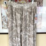 Cali 1850 SMALL NEW  Women's Beige Palm Leaf Linen Blend Pant Photo 7