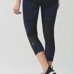 Lululemon Run Inspire Crop II Full On Luxtreme Good Vibes Blue Black Size 8 Yoga Photo 2