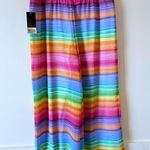 Investments Slim Factor by  Wide Waistband Wide Leg Colorful Beach Travel Pants L Photo 1