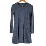 Toad & Co Striped Windmere II Long Sleeve Dress in Navy Organic Cotton, XS Photo 1