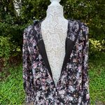 CeCe  Women's Long Sleeve Mock Neck Floral-Print Smocked Dress Black Size‎ M NWT Photo 8