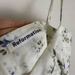 Reformation Mariana Linen Mini Dress in Madeline Blue White Ditzy Floral Print Photo 8