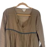Live Happy Women's Size S/M Sage Green‎ Sheer Boho Long Sleeve Babydoll Top Photo 3