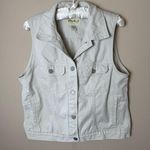 Eddie Bauer Vintage  Twill Vest Womens Medium Beige Sleeveless Jacket Shirt 90s Photo 0