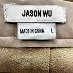 Jason Wu Faux Leather Slacks Front Ankle Slit High Rise Beige Large Photo 2