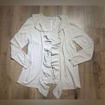 Carol Rose  Beige Ruffle Cardigan 🍁🥮🍂 Photo 1