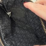 Lodis RFID Black Leather Wristlet Clutch Purse Gold Logo Detachable Strap Photo 4