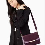 Kate Spade carmel court kaela large multi-part interior purple leather Bag Purse Crossbody Photo 0