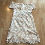 Chi Chi London NWT  Remie Bardot OTS Crochet Blush & White Lace Dress US 12 Photo 9