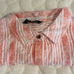 Rock & Republic  Shirt Womens Short Sleeves Red‎ White Stripes Button Up Medium Photo 0