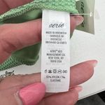 Aerie Size XS Bikini Bottoms High Cut Cheeky Women’s Swimwear Jaquard Green Swim Photo 4