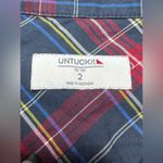 UNTUCKit Sadie Casual Long Sleeve Button Down‎ Womens size 2 Navy Red Plaid Photo 4