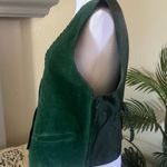 Vintage Rhoda Lynne 100% Leather Front Dark Green Vest Size L Size L Photo 3