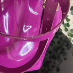 Ted Baker bag in beautiful purple. floral lining with snap closure Photo 7