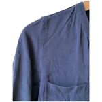 J Crew Women Navy Drapery Oxford Jumpsuit Long Sleeve Elastic Waist SZ 2 Blue Photo 3