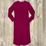 Terez NWT  Long Sleeve Ribbed Bodycon High Neck Midi Dress Raspberry Pink Size L Photo 4