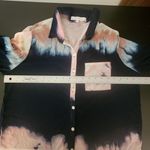 Eden & Olivia Multicolor Sheer Button-Up Tunic Blouse Size XL Photo 4