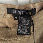 Etcetera NWT  Womens Gold Metallic Virgin‎ Wool Blend Pants 0 Photo 3