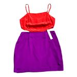 Line and Dot Colorblock Cutout Silk Dress Large NWT Photo 3