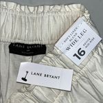 Lane Bryant  NWT Size 16P Cream Soft Linen Blend Mid Rise Pull On Wide Leg Pants Photo 3