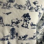 Vintage lands end Blue and White Scenic Print Sweatshirt size large Photo 5