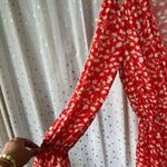 Blue Life Revolve  Fae Faux Wrap Ruffle Elastic Waist Ditsy Floral Romper S Photo 2