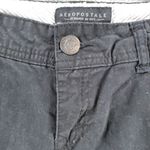 Aeropostale Womens Midi Twill Shorts 0 Black Stretch Back Flap Pockets Cuffed Photo 8