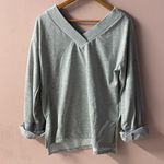 J.O.A. Light Gray V-Neck & Back Sweater EUC Size L Photo 10