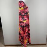 Royal Creations Hawaiian Midi Dress Womens Medium Colorful Palm Trees Sunset Vtg Pink Photo 4