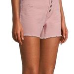 Cotton Button Fly High Waist Pink 5 Pocket Stretch Denim Jean Shorts Womens 10 Photo 0
