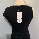 ZARA  New Women Black Casual Party Asymmetric Draped Midi Dress Size M Photo 9