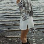 Anthropologie T.la Medium NIKA CROPPED SHIRT JACKET TIE DYE COTTON GRAY NEW NWT Photo 2