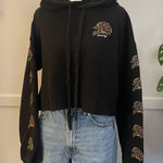 Santa Cruz Skateboards Black Cropped Floral Hoodie Photo 0